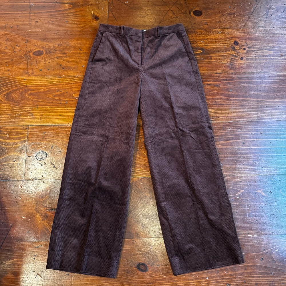 J.Crew Wide Leg Trousers in Stretchy Cordoruy. Brown‎ Pants. Size 4. NWT - Picture 2 of 11